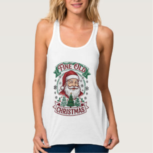 Schöne alte Weihnachten Santa Claus Bäume Schneefl Tank Top