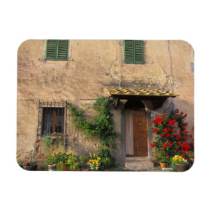 Schöne alte Zuhause mit Blume in San Gimignano Magnet