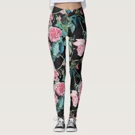 Schöne Altrosa Rosen mittlere Leggings