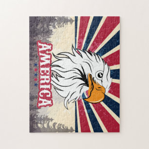 Schöne amerikanische Flagge / Adle Jigsaw Puzzle