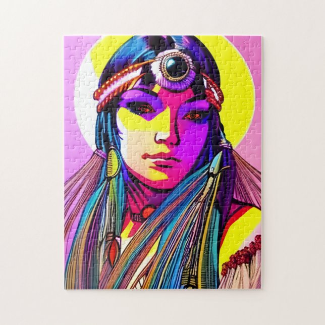 Schöne amerikanische Indianerin. (Vertikal)