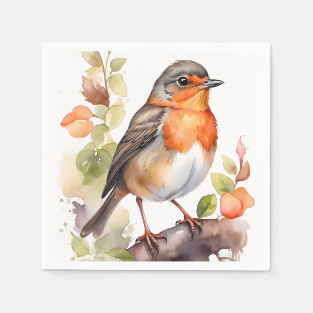 Schöne amerikanische Robin Bird-Farbe Serviette (Vorderseite)