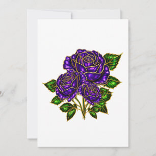 Schöne Amethyst-Rosen-Leer-Notizkarte Dankeskarte