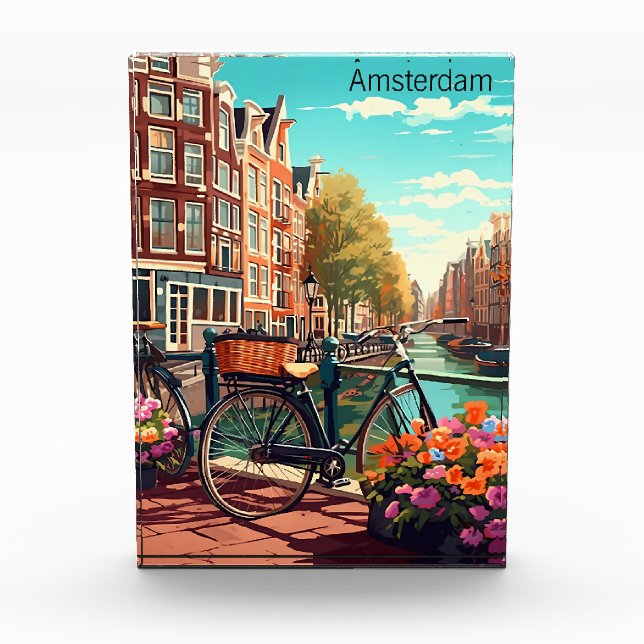 Schöne Amsterdam Niederlande Canal City Fotoblock (Vorderseite)