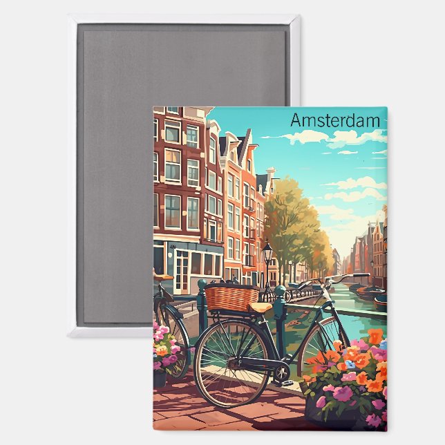 Schöne Amsterdam Niederlande Canal City Magnet (Vorderseite/Rückseite)
