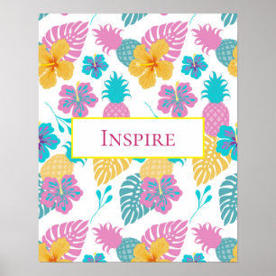 Schöne Ananas Motivation Inspiriert Poster