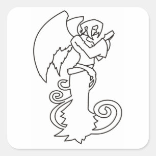 Schöne Angel-Aufkleber Quadratischer Aufkleber