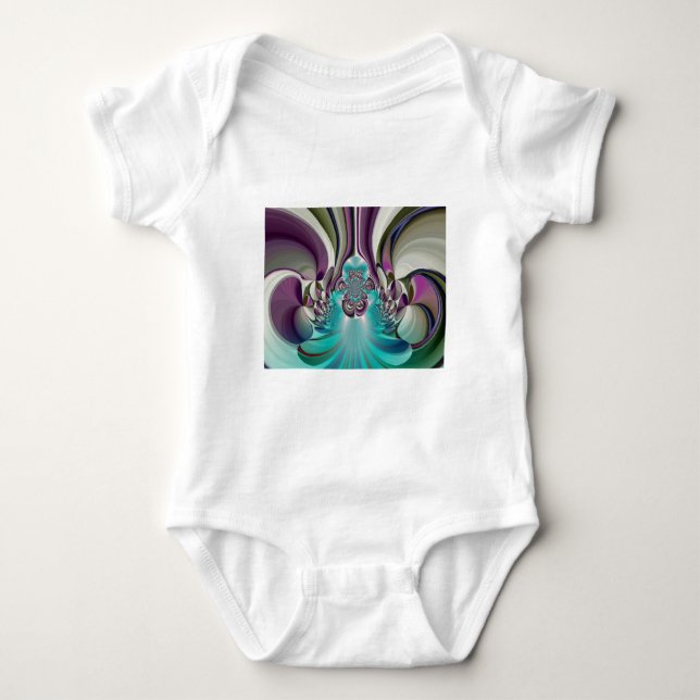 Schöne Angelic Lila und Cyan Abstrakt Print Baby Strampler (Vorderseite)