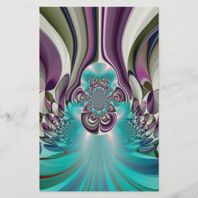 Schöne Angelic Lila und Cyan Abstrakt Print Briefpapier (Vorderseite)