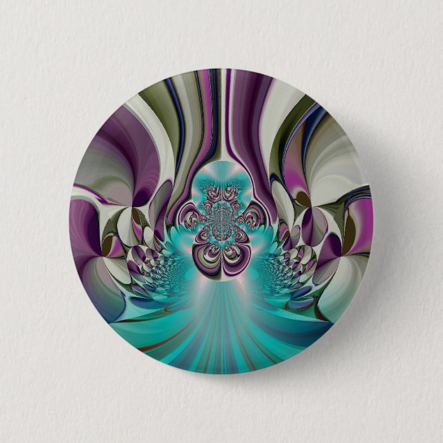 Schöne Angelic Lila und Cyan Abstrakt Print Button (Vorderseite)
