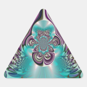 Schöne Angelic Lila und Cyan Abstrakt Print Dreieckiger Aufkleber