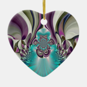 Schöne Angelic Lila und Cyan Abstrakt Print Keramik Ornament