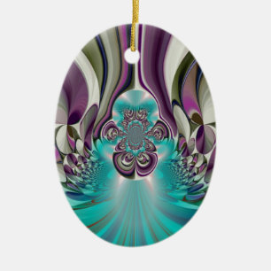 Schöne Angelic Lila und Cyan Abstrakt Print Keramikornament