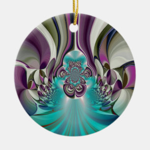 Schöne Angelic Lila und Cyan Abstrakt Print Keramikornament