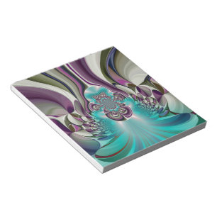 Schöne Angelic Lila und Cyan Abstrakt Print Notizblock
