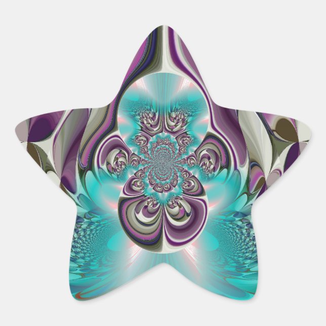 Schöne Angelic Lila und Cyan Abstrakt Print Stern-Aufkleber (Vorderseite)