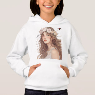 Schöne Anime-Blumen-Girl – Sanfte Pastell-Ästhetik Hoodie