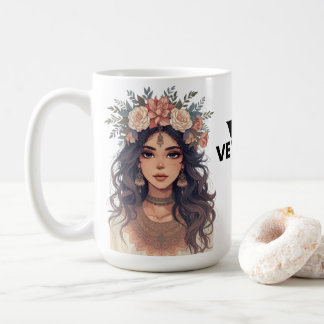 Schöne Anime-Blumen-Girl – Sanfte Pastell-Ästhetik Kaffeetasse
