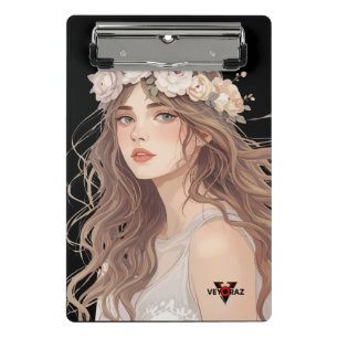 Schöne Anime-Blumen-Girl – Sanfte Pastell-Ästhetik Mini Klemmbrett