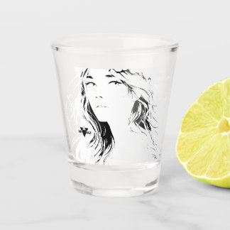 Schöne Anime-Blumen-Girl – Sanfte Pastell-Ästhetik Schnapsglas
