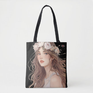 Schöne Anime-Blumen-Girl – Sanfte Pastell-Ästhetik Tasche