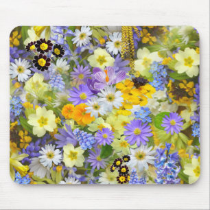 Schöne Anordnung farbenfroher Blumen Mousepad