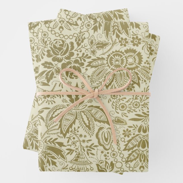 Schöne antike Flora Geschenkpapier Set (Beispiel)