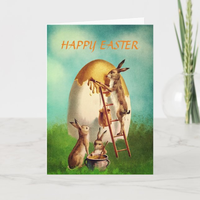 Schöne antike Osterkarte Feiertagskarte (Vorderseite)