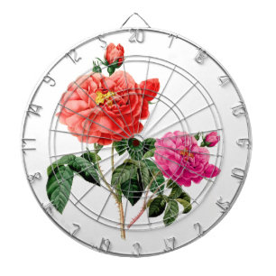schöne antike rote und rosa Rosenblumen Dartscheibe