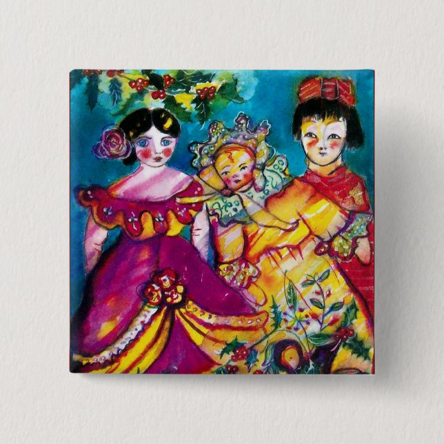 SCHÖNE ANTIQUE DOLLS BUTTON (Vorderseite)