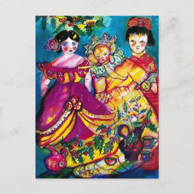 SCHÖNE ANTIQUE DOLLS POSTKARTE (Vorderseite)