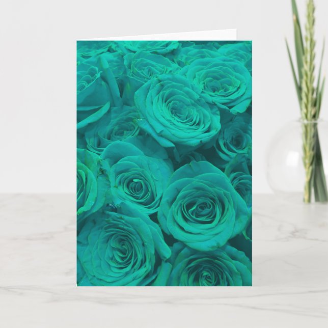 Schöne aquamarine grüne Rose aquamarine Blume Karte (Vorderseite)