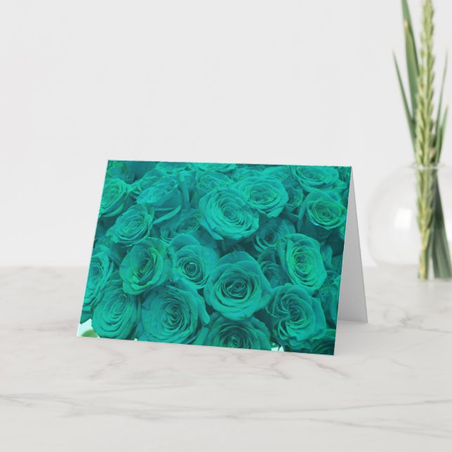 Schöne aquamarine grüne Rose aquamarine Blume Karte (Vorderseite)