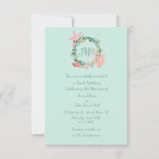 Schöne Aquamarine Hochzeitsankündigungen | Custom Einladung