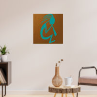 Schöne Aquamarine Kokopelli-Malerei