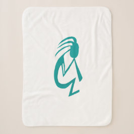Schöne Aquamarine Kokopelli-Malerei Sherpadecke