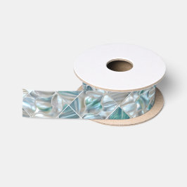 Schöne aquamarine Perle inspiriert Satinband