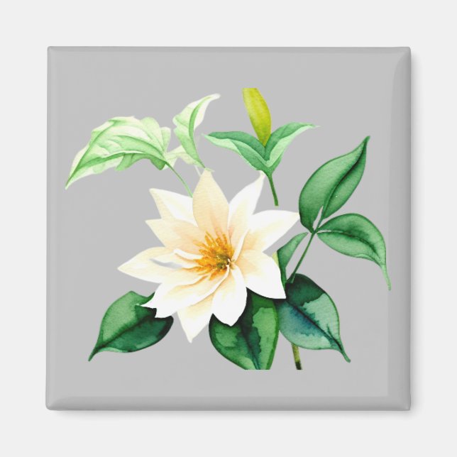 Schöne Aquarell-Blume Magnet (Vorne)