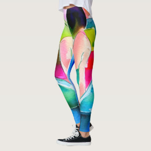 Schöne Aquarell-Frau Leggings