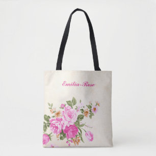 Schöne Aquarell-Rosa-Rosen Weiblicher Floraltote Tasche