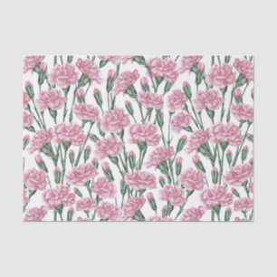 Schöne Aquarell-Rosenrote Nelkenblumen Seidenpapier