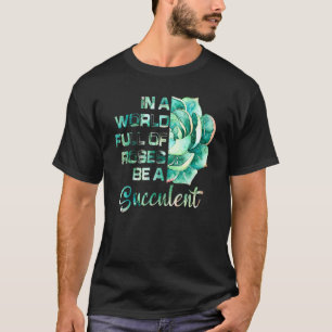 Schöne Aquarell-Sukkulenten-Pflanze Dame Gärtnerin T-Shirt