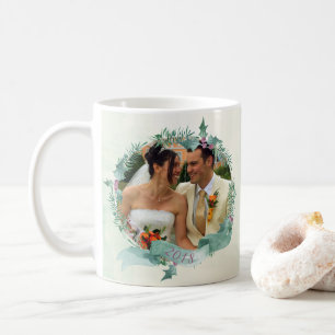 Schöne Aquarell-Verheiratete und Frohe Weihnachten Kaffeetasse