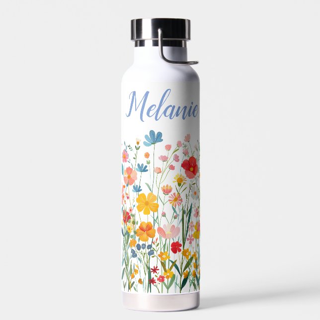 Schöne Aquarell Wildblume Garten Trinkflasche (Links)
