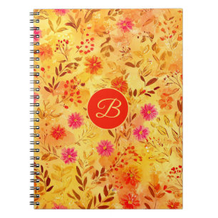 Schöne Aquarell-Wildblumen Notizblock