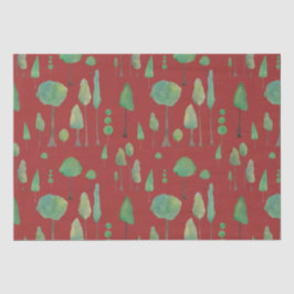 Schöne Aquarellbäume Seidenpapier