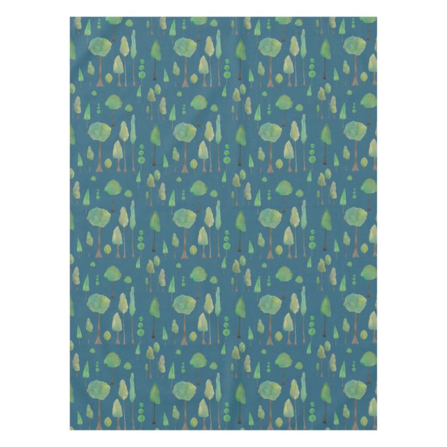 Schöne Aquarellbäume Tischdecke (Vorderseite)