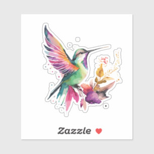 Schöne Aquarellbilder für Kolibri Aufkleber