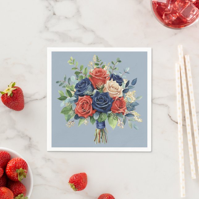 Schöne Aquarellblume Bouquet Serviette (Beispiel)