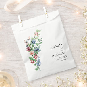 Schöne Aquarellblume Bouquet Wedding Geschenktütchen